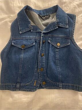 Girls' Blue Denim Vest Jacket
